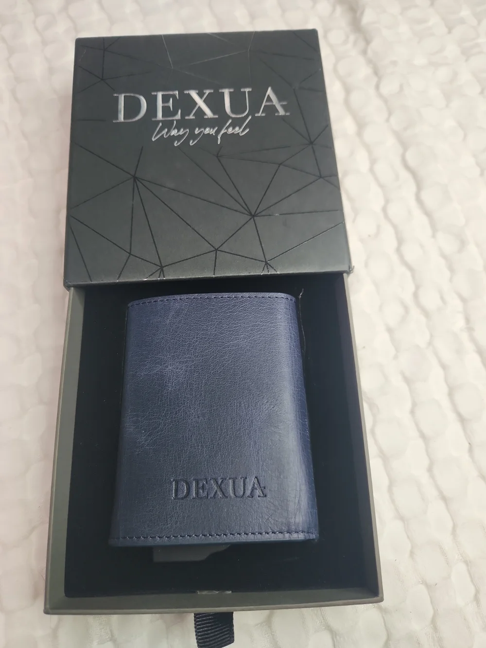 Dex Classic Navy Leather Card Wallet